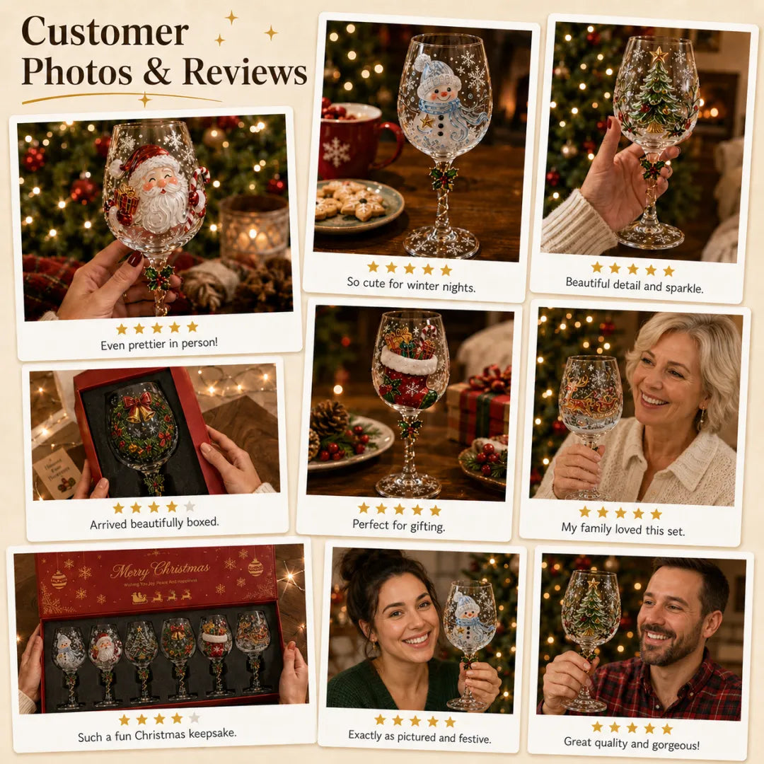 Christmas Wine Glass Collection Gift Box Set🎁