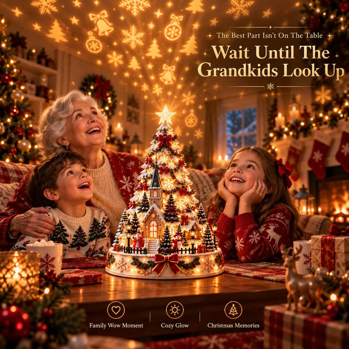 🎄Christmas Village Projection Centerpiece