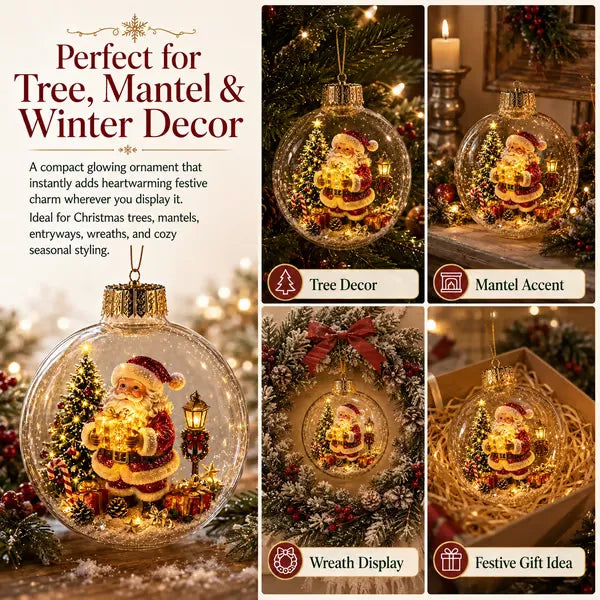 🎄Glowing Christmas Diorama Ornament – A Tiny Winter World in Your Hands