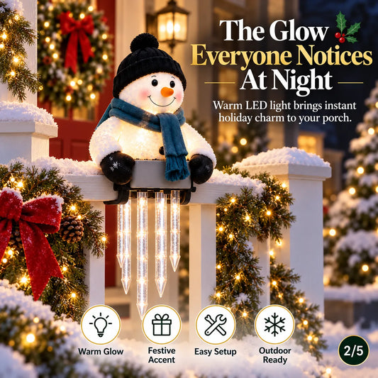 4 PCS WinterGlow Snowman Icicle Light Decor | Christmas Holiday Light