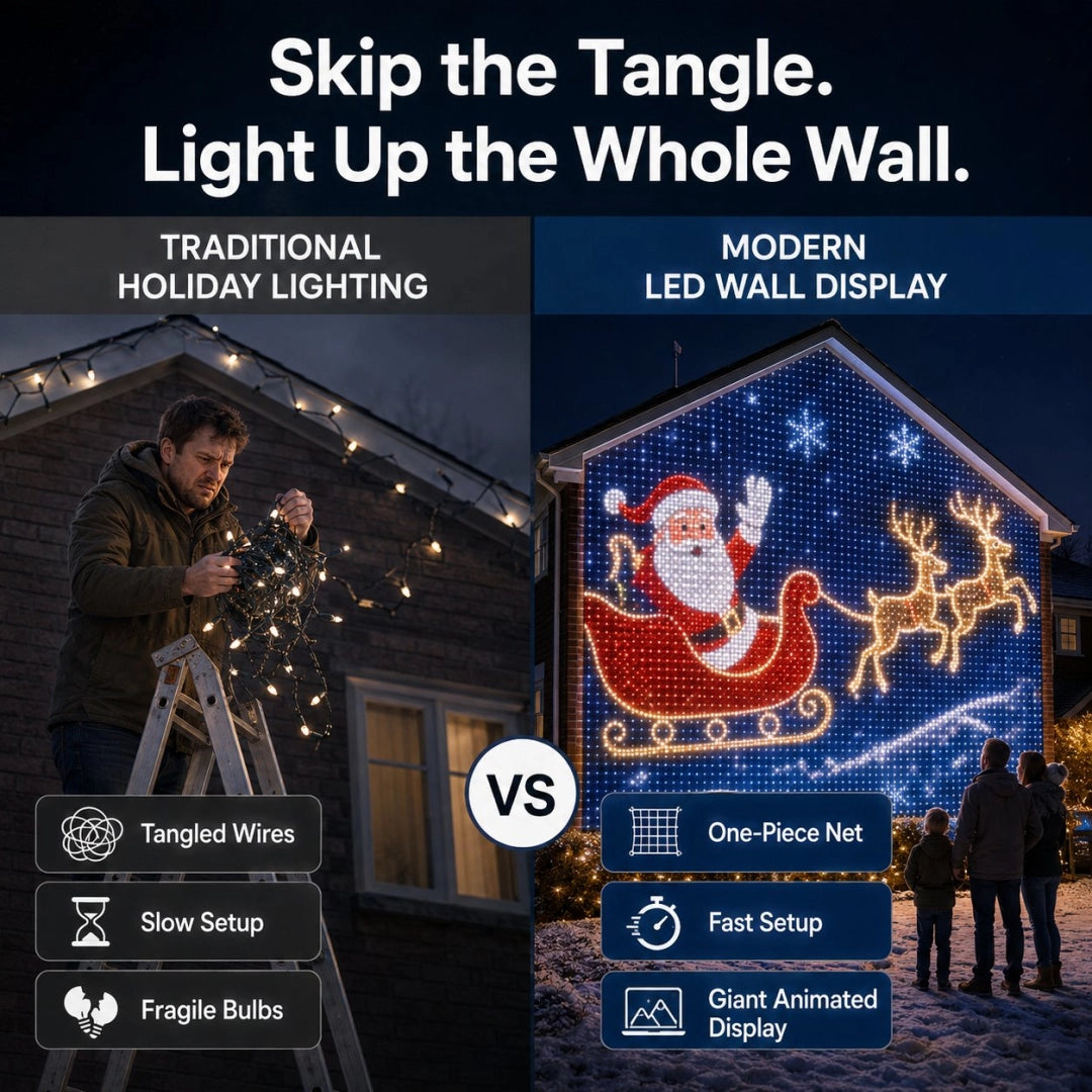 🎄✨Christmas LED House Net & Smart Outdoor Wall Curtain Light