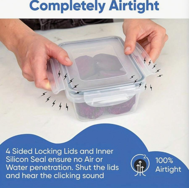 12 Set Food Storage Containers With Airtight Lids, Meal Prep Containers, Lunch Office Meal For Freezer And Dishwasher.(food-grade PP)