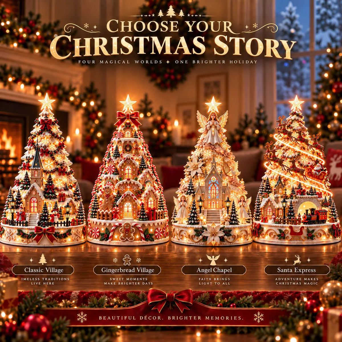 🎄Christmas Village Projection Centerpiece