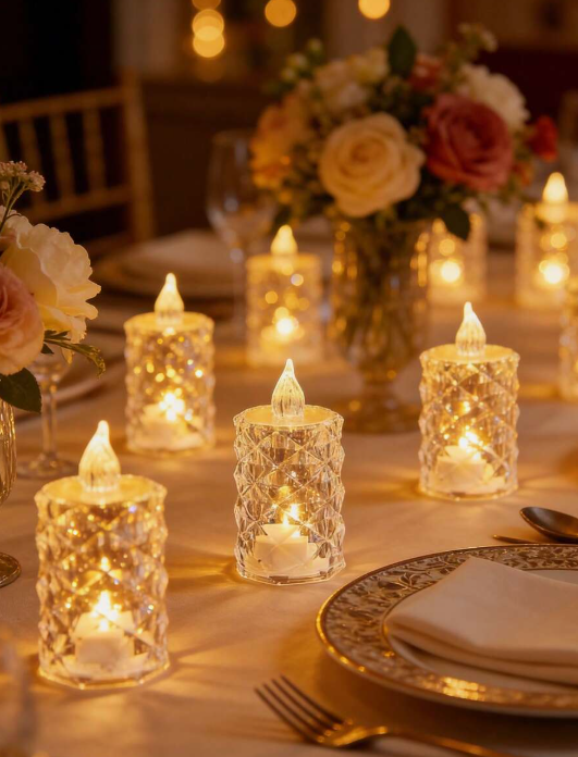 12pcs-Flameless LED Tea Light Candles, Battery Operated, Suitable For Yoga/Home/Wedding Decoration, Holiday Gifts And Romantic Atmosphere Decoration