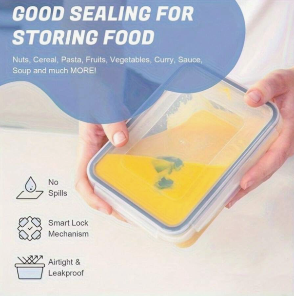 12 Set Food Storage Containers With Airtight Lids, Meal Prep Containers, Lunch Office Meal For Freezer And Dishwasher.(food-grade PP)