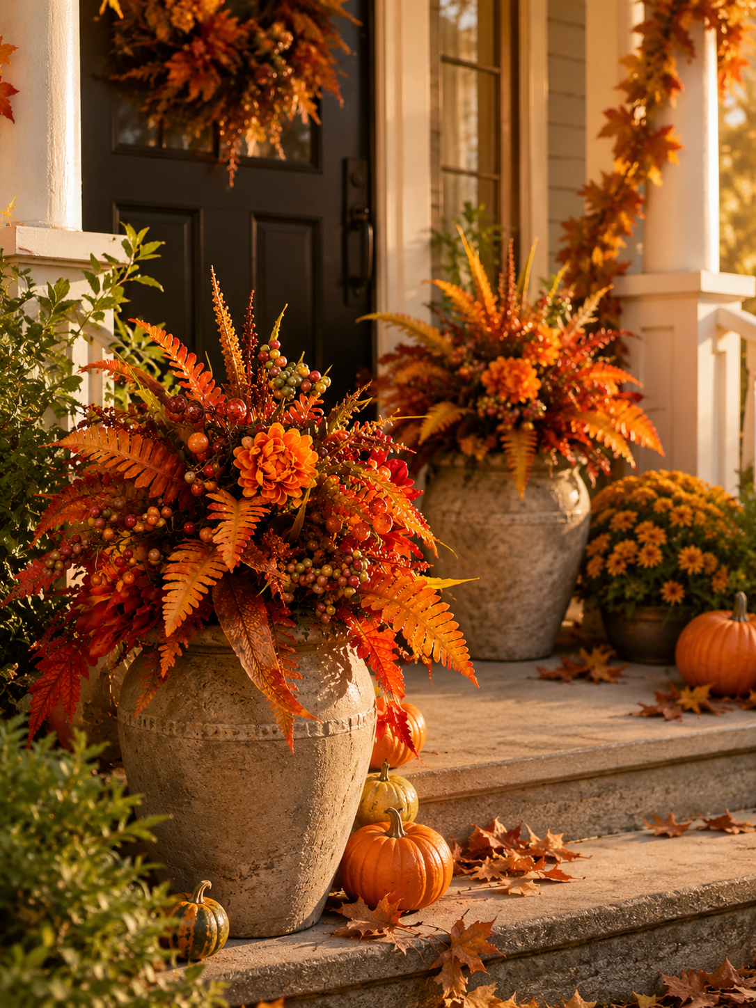 2 pcs Autumn Harvest Floral Garden Stake Arrangement