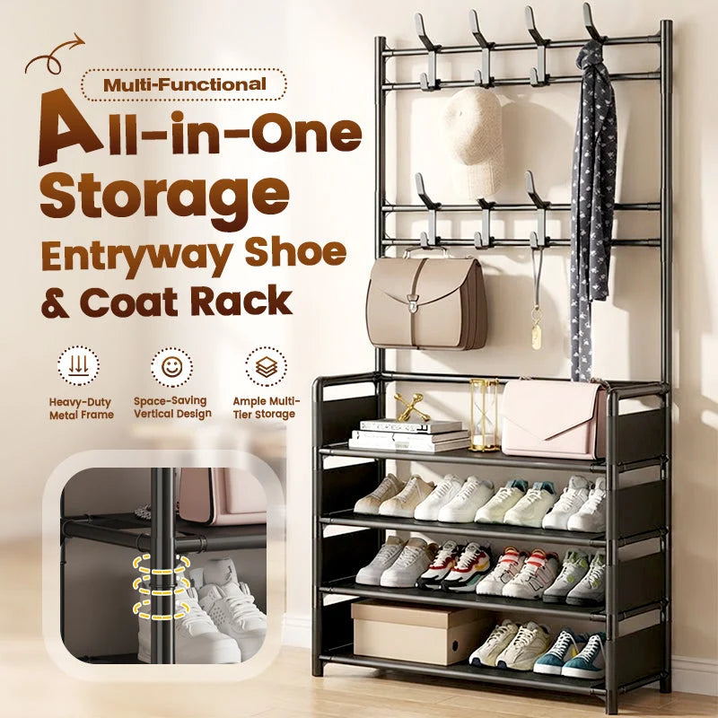 🏠Entryway Shoe & Coat Rack – Multi-functional, sturdy & space-saving ✨