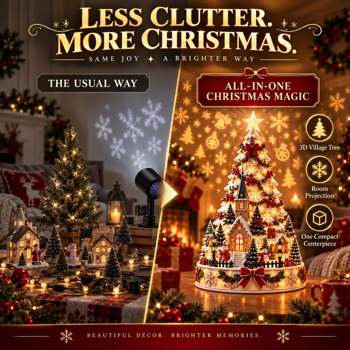 🎄Christmas Village Projection Centerpiece