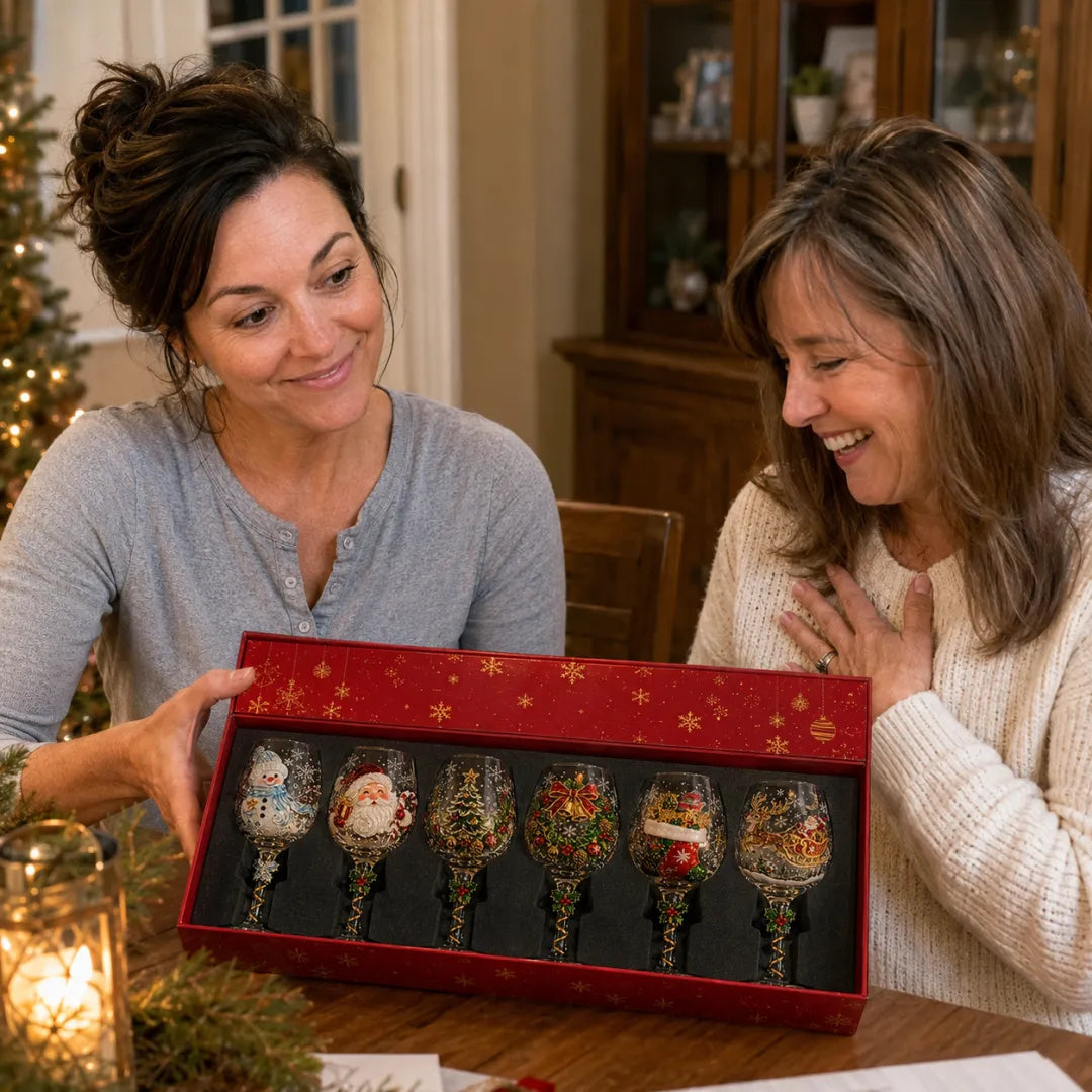Christmas Wine Glass Collection Gift Box Set🎁