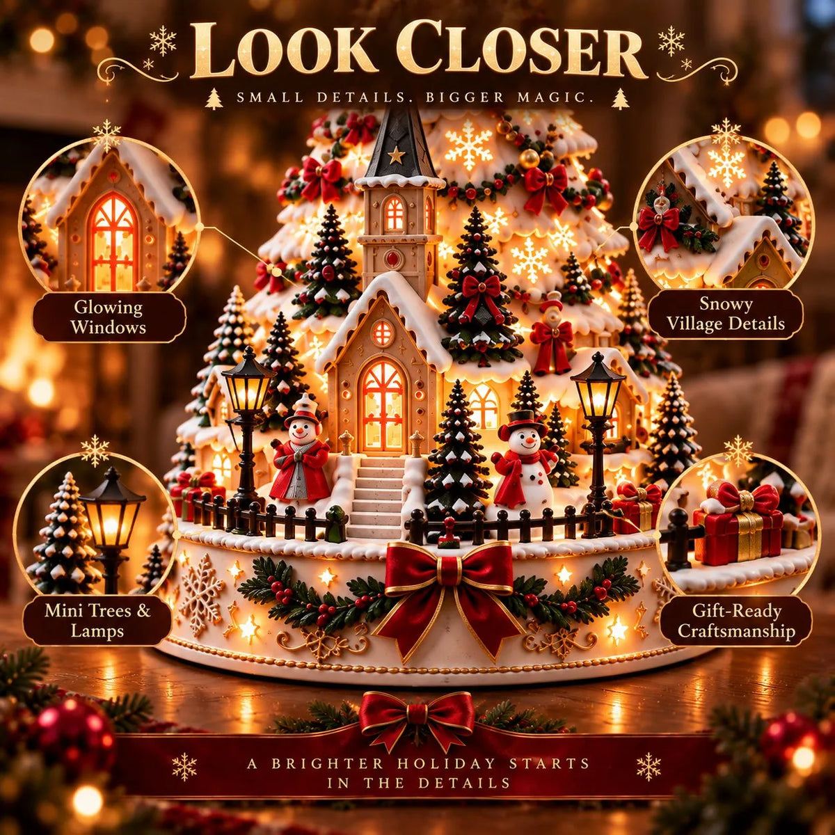 🎄Christmas Village Projection Centerpiece