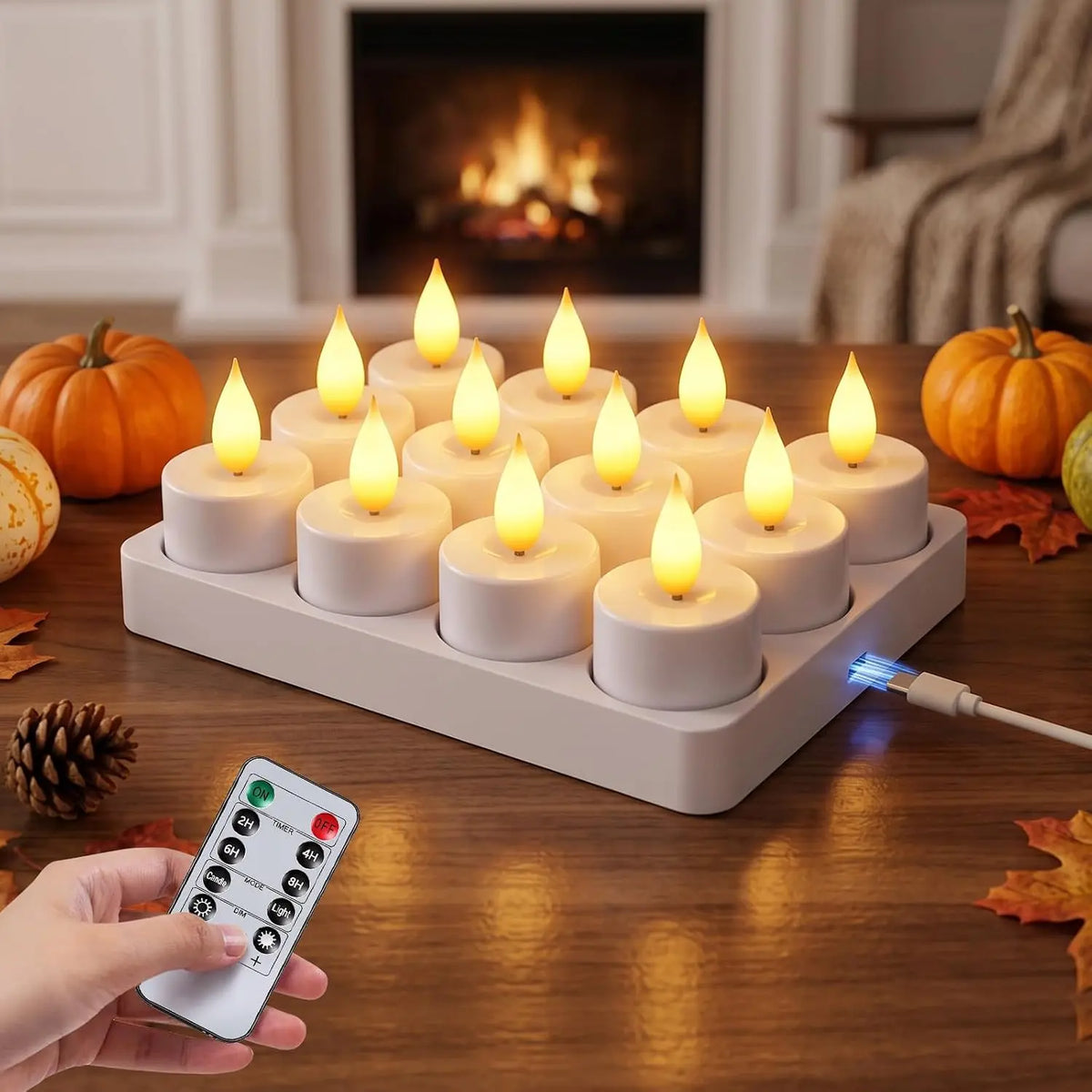 MATULSA Rechargeable LED Candles with Remote Control, Timer & Charging Base - Flameless Flicker Flame Candles for Holiday, Party, Indoor Decor, sohochic
