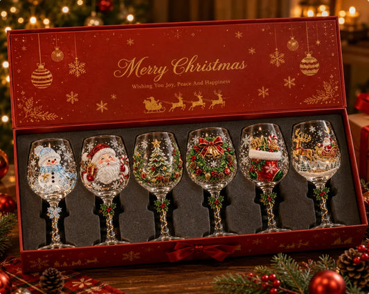 Christmas Wine Glass Collection Gift Box Set🎁