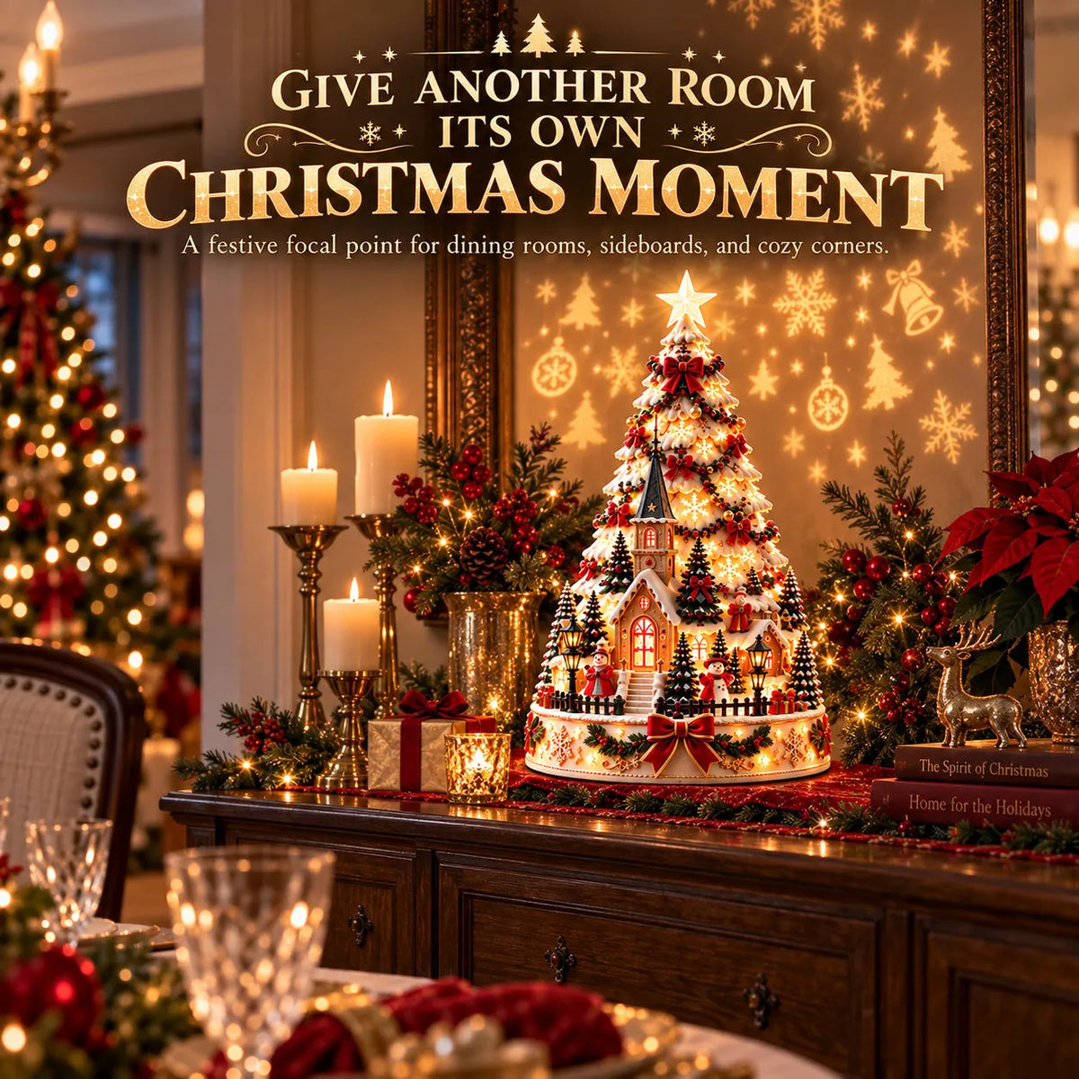 🎄Christmas Village Projection Centerpiece