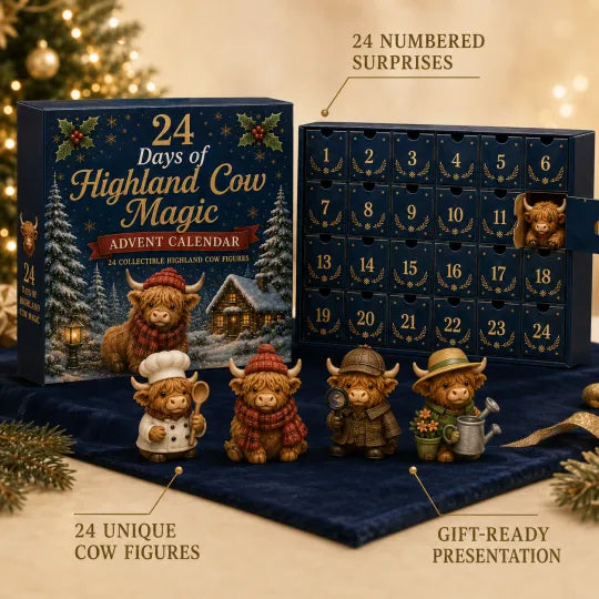 🔥Limited Time: Buy 1 Get 1 Free🐮 24 Days of Highland Cow Advent Calendar