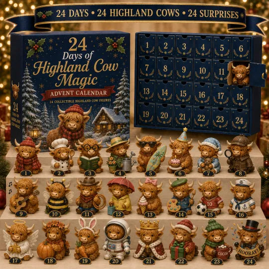 🔥Limited Time: Buy 1 Get 1 Free🐮 24 Days of Highland Cow Advent Calendar