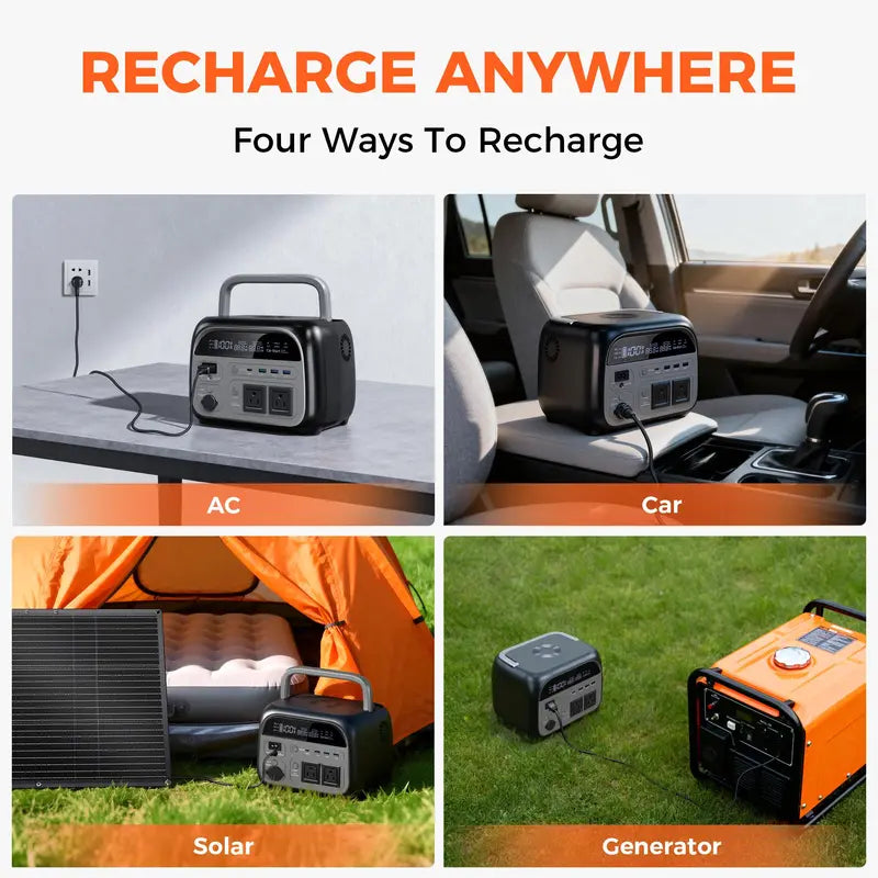 CTOLITY 500W 345Wh Camping Power Station Powerbank Emergency Supply Ba ...