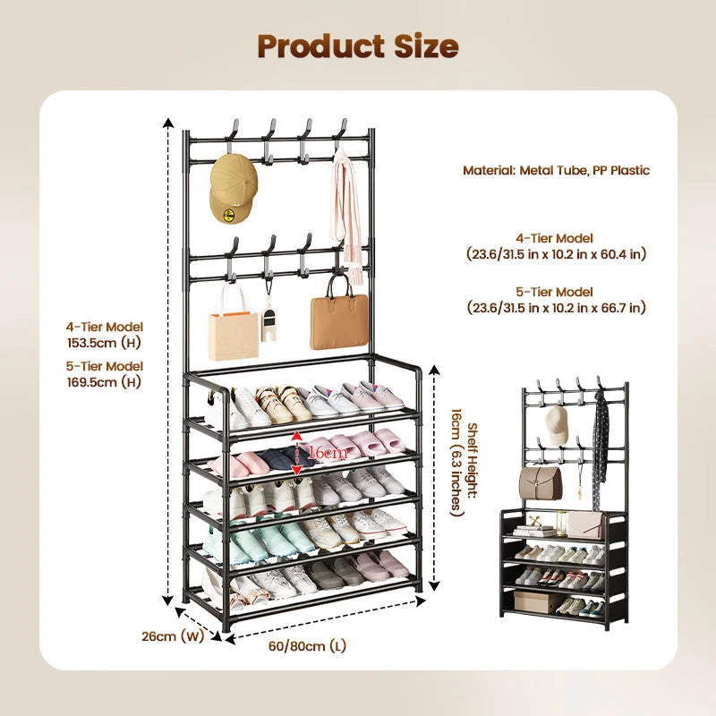 🏠Entryway Shoe & Coat Rack – Multi-functional, sturdy & space-saving ✨