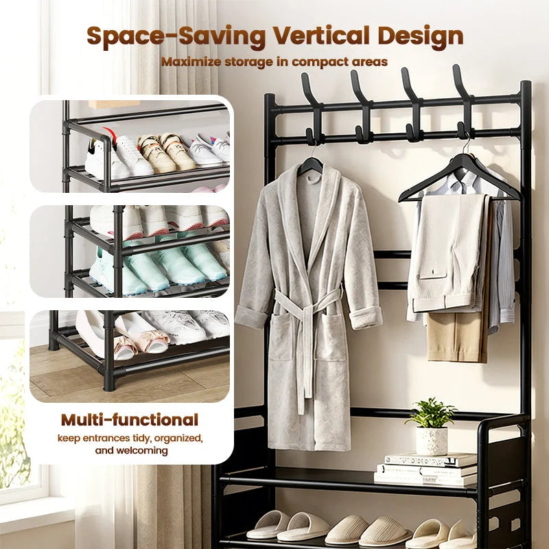 🏠Entryway Shoe & Coat Rack – Multi-functional, sturdy & space-saving ✨